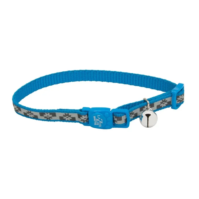Coastal Lazer Brite Reflective Breakaway Cat Collar, Blue Lagoon Flowers