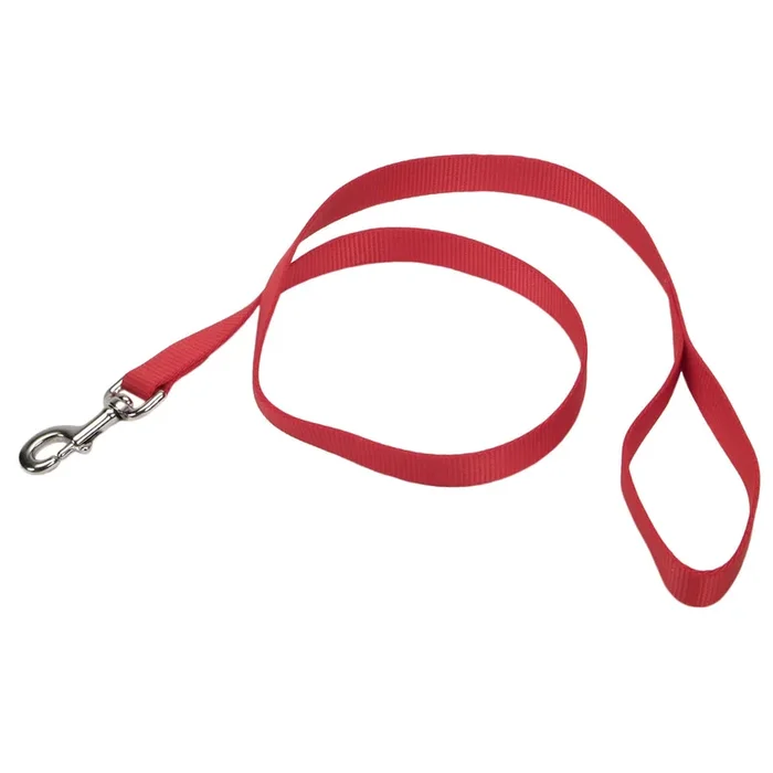 Coastal Nylon Lead 4′ – 5/8″ Red