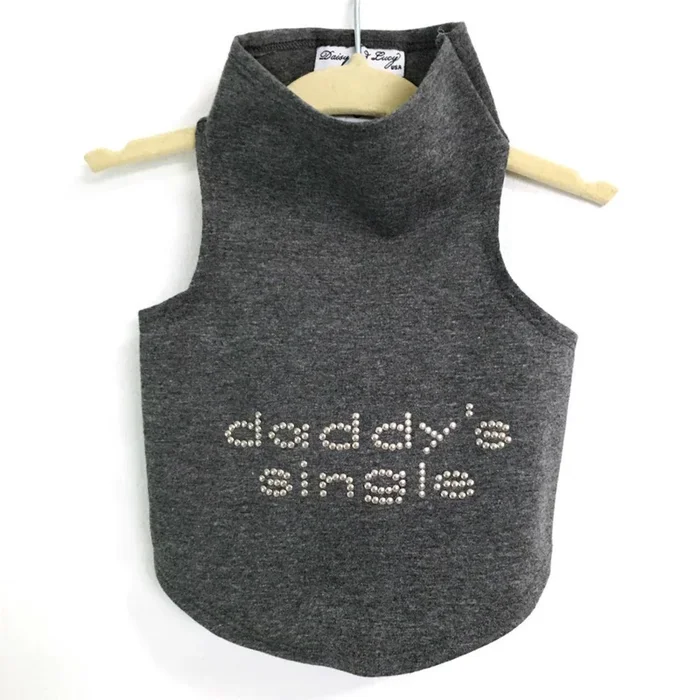 Daisy & Lucy Daddy’s Single Dog Tank – Dark Heather Gray