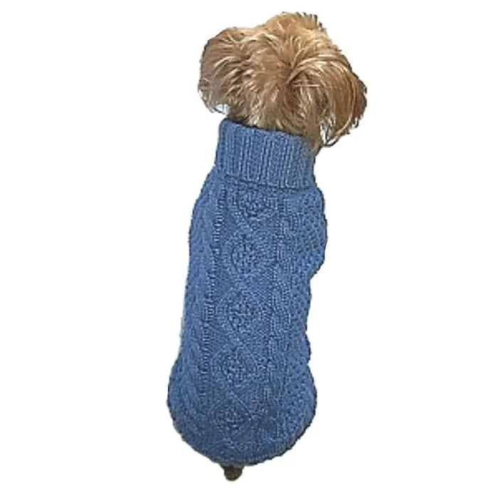 Dallas Dogs Irish Knit Dog Sweater – Blue