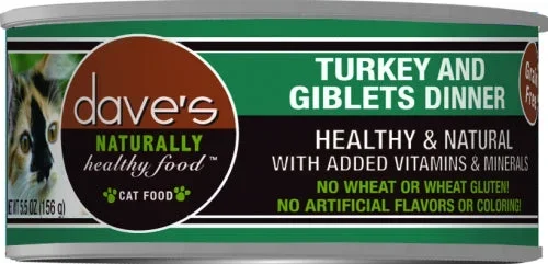 Dave’s Naturally Healthy Turkey and Giblets Pate Dinner Canned Cat Food