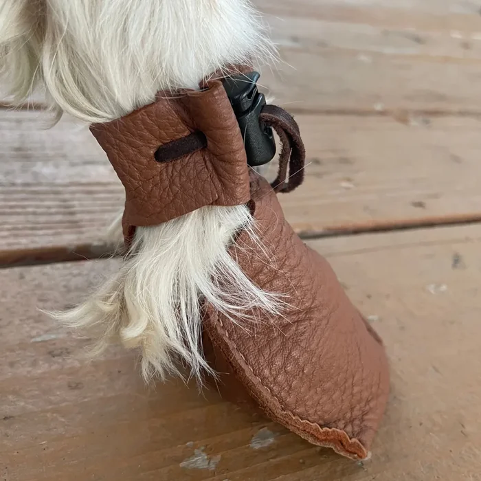 Dog Mocs Classic Brown Dog Boots with Lace Locks – 2 Pack