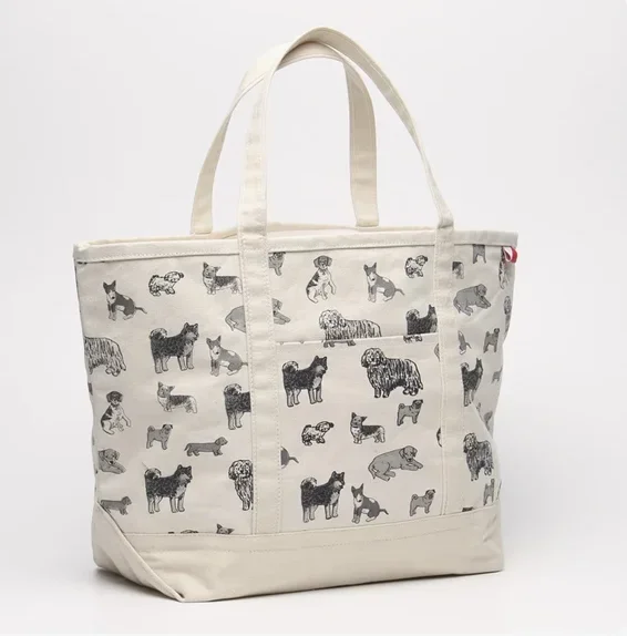 Dog Print Tote in Natural