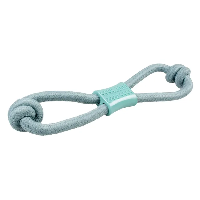 Dog rope ring-8 with knots and rubber Duvoplus [Size 36x8x5 cm]