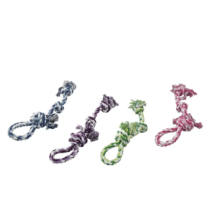 Dog rope with loop and 3 knots Ebi [Size 58x8x8 cm]