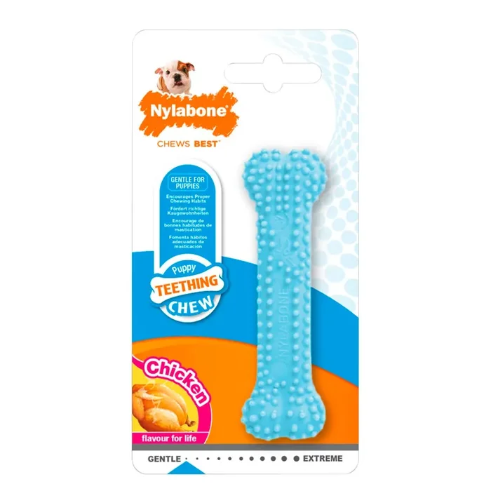 Dog toy Nylabone Puppy Teething Dental Chew – Pink Chicken XS [Size XS]