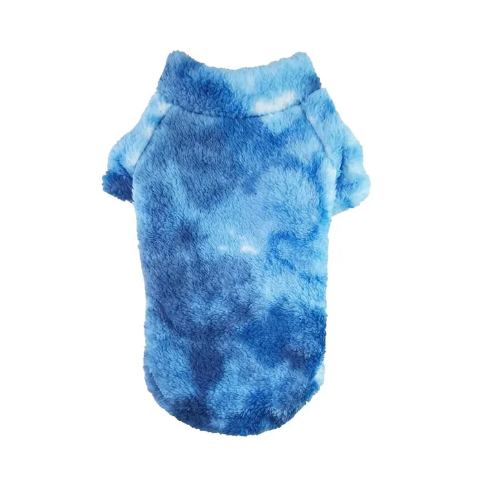 Doggie Design Soft Plush Dog Pullover – Tie-Dye Blue