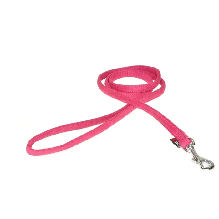 Dogline Flat Microfiber Dog Leash – Hot Pink