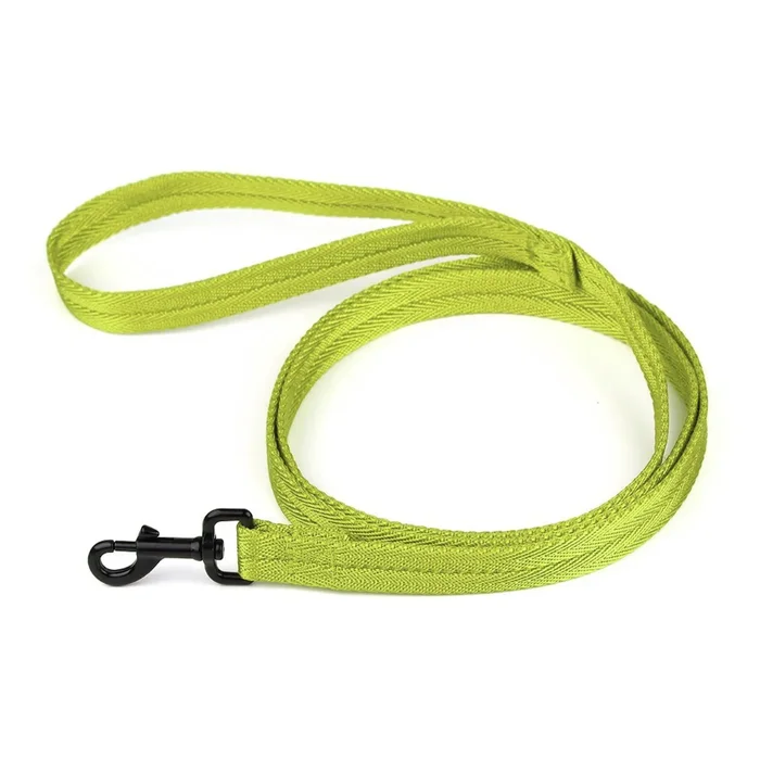 Dogline Flat Nylon Dog Leash – Lime Green