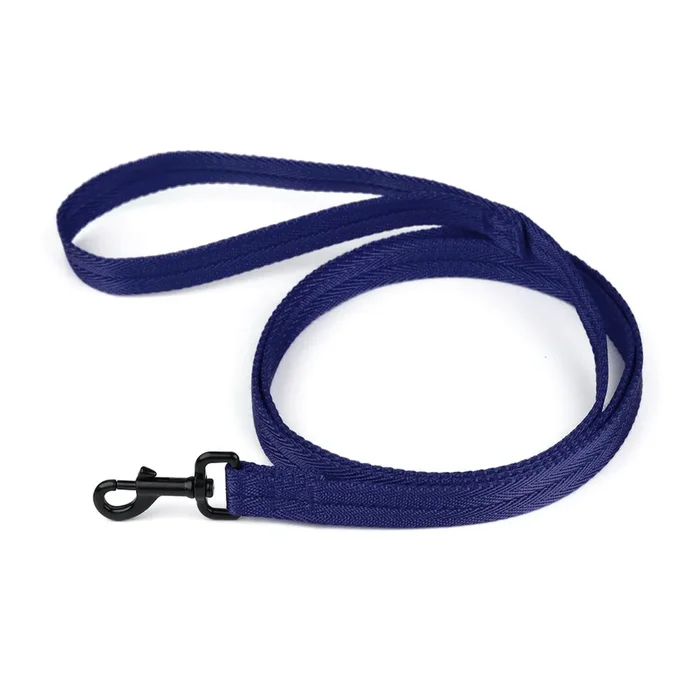 Dogline Flat Nylon Dog Leash – Navy Blue