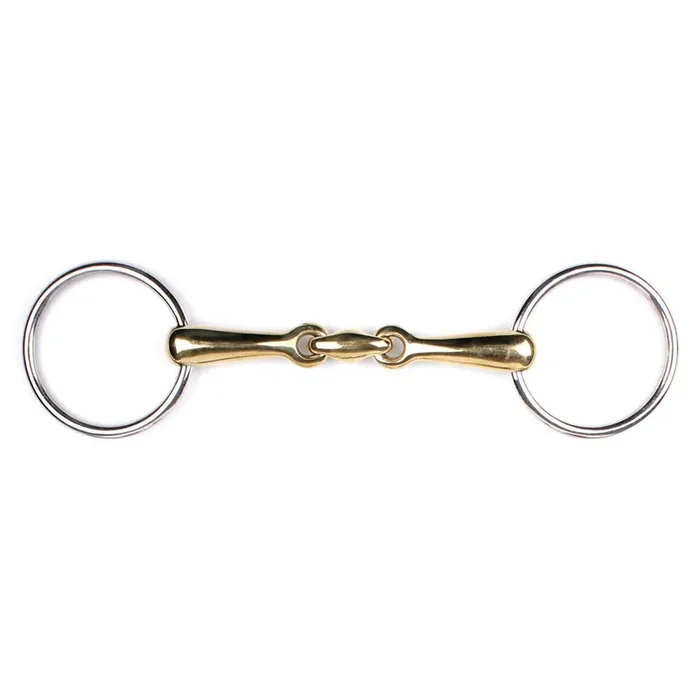 Double break snaffle in maillechort argentan Q-essentials Argentan