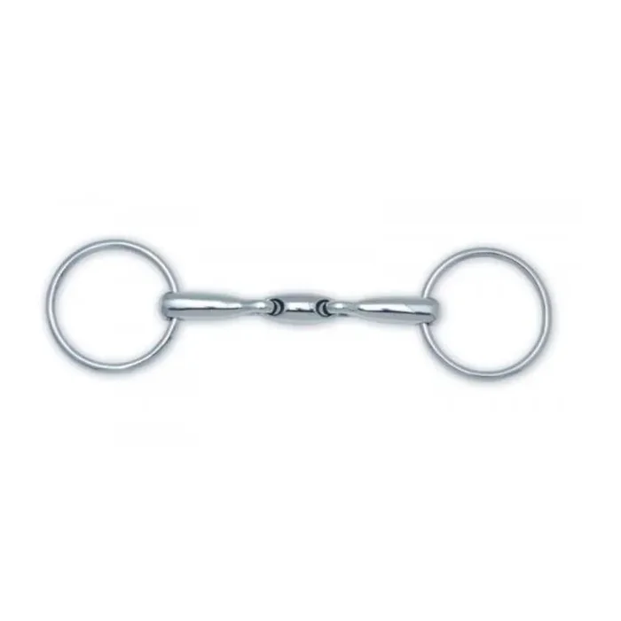 Double curved horse bit with 2 rings HFI [Size 115 cm]