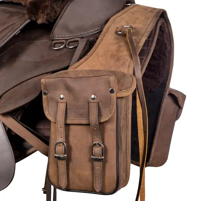 Double leather saddle bag Edix Saddles Astor Nubuck
