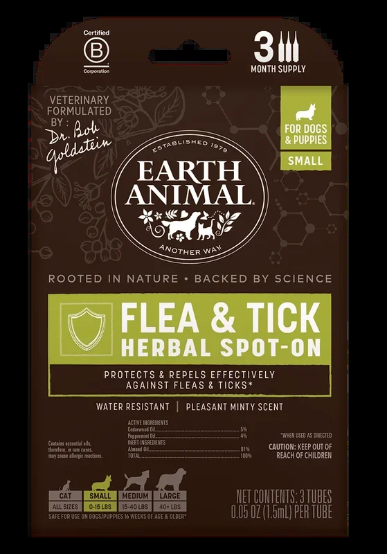 Earth Animal Flea & Tick Herbal Spot On for Dogs