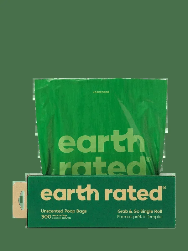 Earth Rated Unscented Grab & Go Poop Bags, Single Roll 300 Bags