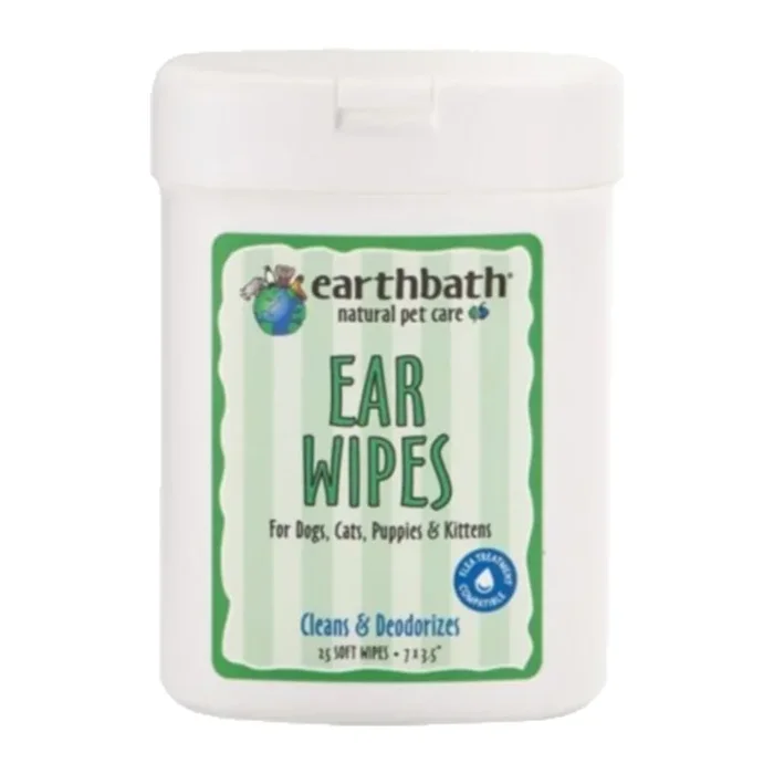Earthbath Ear Wipes for Dogs & Cats 25 Count