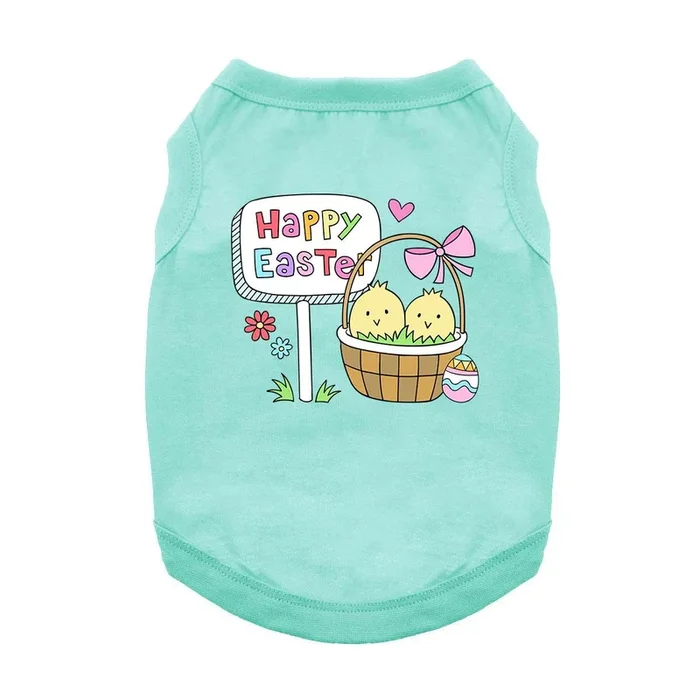 Easter Basket Chicks Dog Shirt – Aqua