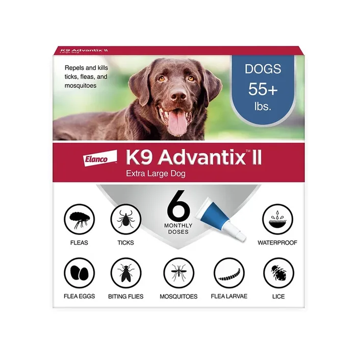 Elanco K9 Advantix II 6-Month Supply Topical Flea, Tick & Mosquito Treatment & Prevention for Extra Large Dogs Over 55 lbs