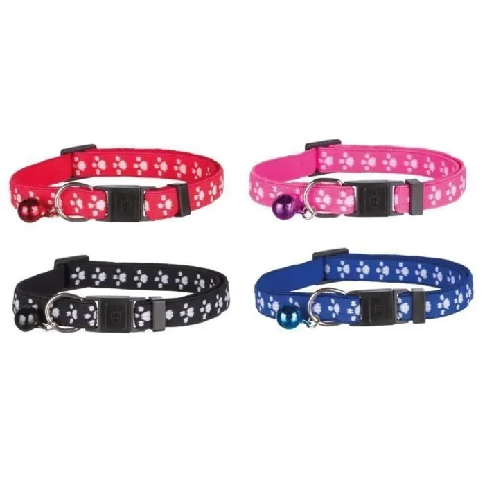 Elastic collars for cats with paw prints Trixie