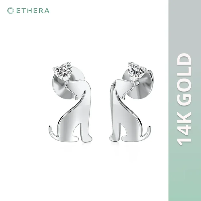 Ethera Pupper Hug Earring for Women (White Gold)