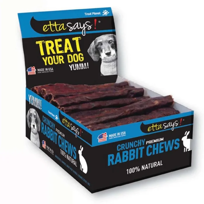 Etta Says! Premium Crunchy Rabbit Chews Dog Treat 4.5-in 36 Count