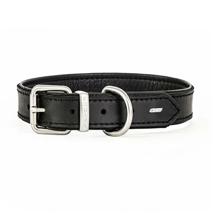 EzyDog Oxford Leather Dog Collar – Black
