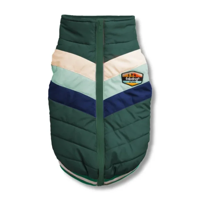 fabdog Chevron Dog Coat – Green