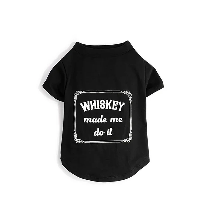 fabdog® Whiskey Made Me Do It Dog Shirt – Black