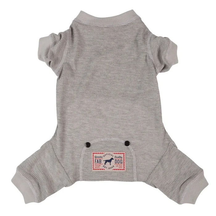 fabdog Thermal Dog Pajamas – Gray
