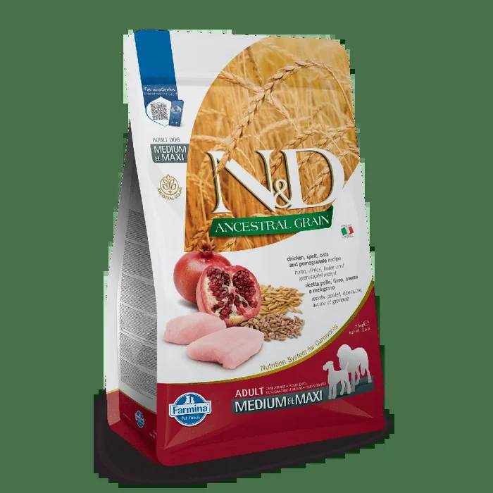 Farmina N&D Ancestral Grain Chicken & Pomegranate Medium & Maxi Adult Dry Dog Food