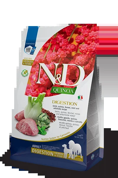 Farmina N&D Quinoa Digestion Lamb Medium & Maxi Dry Dog Food