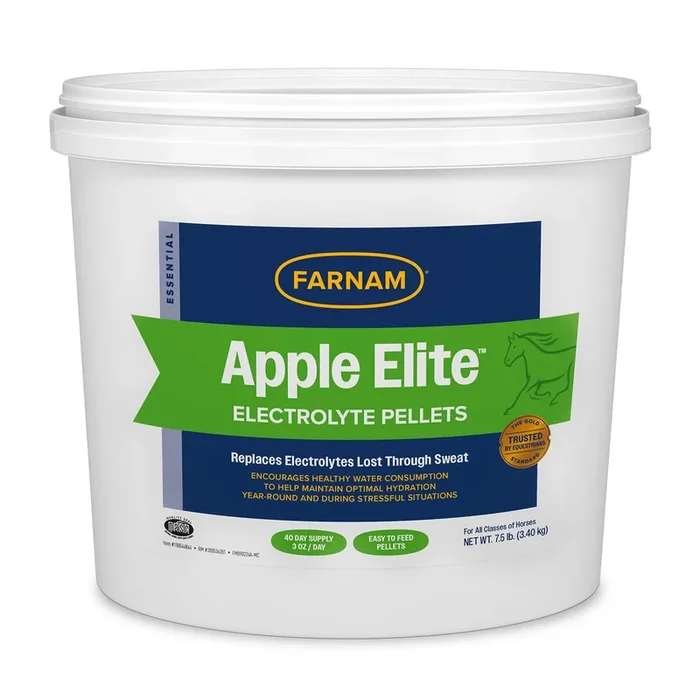 Farnam Apple Elite Electrolyte Pellets for Horses, 7.5 lbs, 40 Day Supply