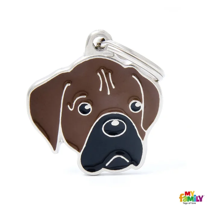 Fawn Boxer Enamel Dog Tag