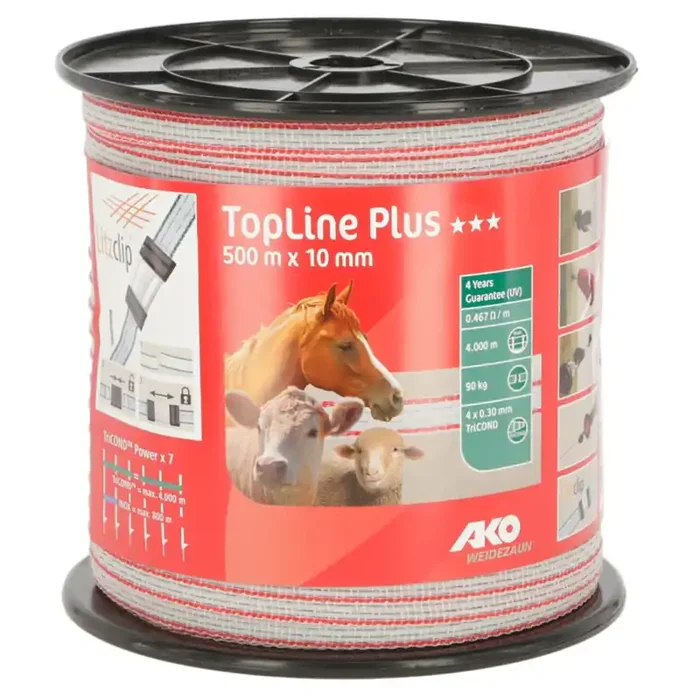 Fence tape Ako Top Line plus [Size 500 m/10 mm]