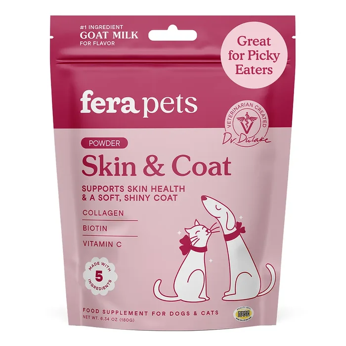 Fera Pet Organics Goat Milk Cat and Dog Food Topper – Skin + Coat