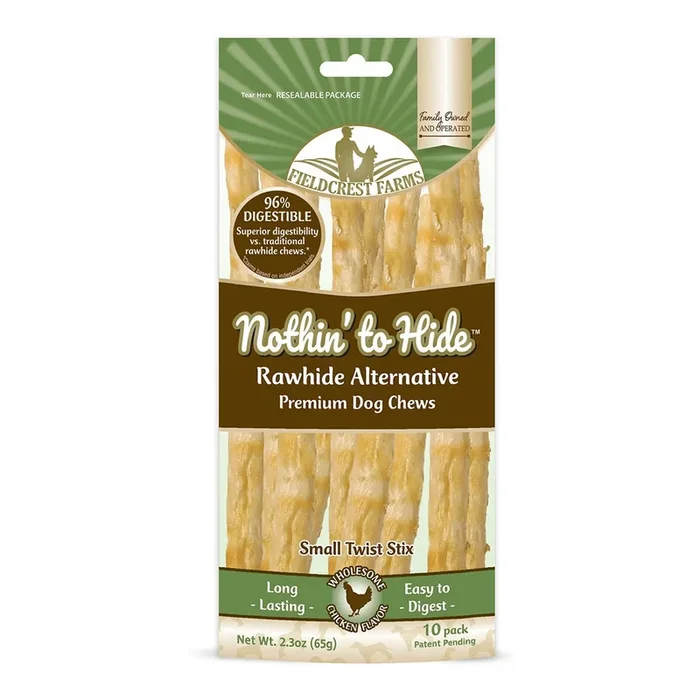 Fieldcrest Farms Nothin’ To Hide Small Twist Stix Dog Treat Chicken 10 Count 2.3-oz