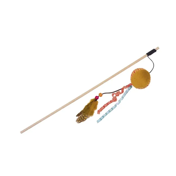 Fishing rod for cat with plush mouse with catnip baguette, string with toy Nobby Pet [Size 95 cm]