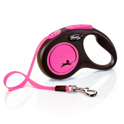FLEXI CORREA RETRACTIL NEW NEON S TAPE 5M PINK