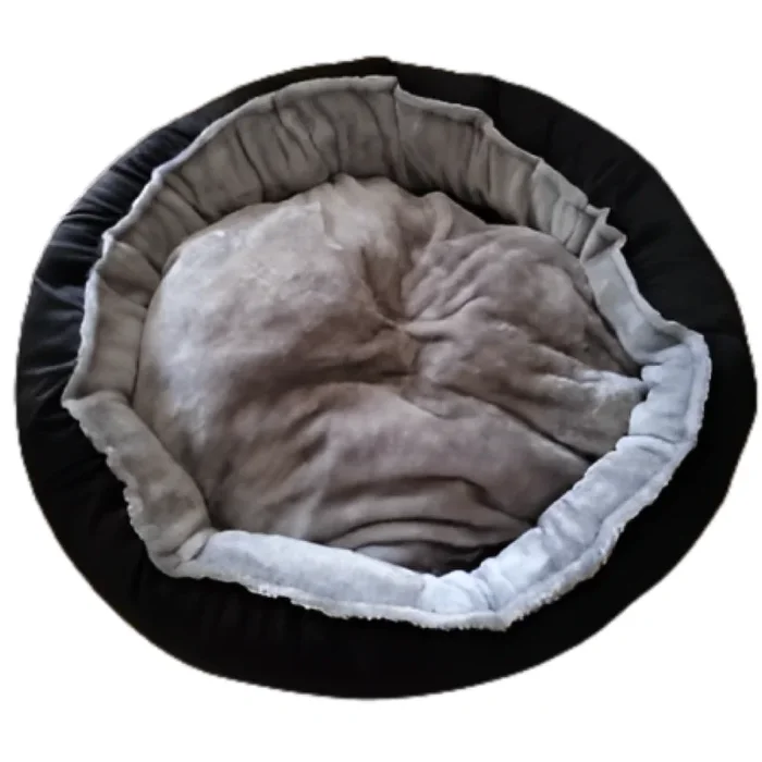 Fluffy’s Kozi Pet Ultra Soft Ethnic Designer Polyster Filled Reversable Bed for Dogs and Cats (Black)