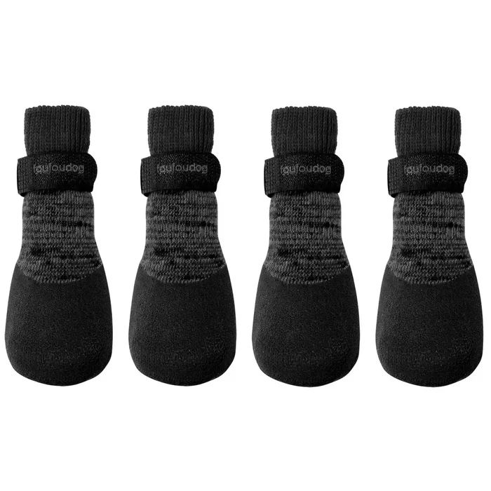 foufou Dog Rubber Dipped Dog Socks – Black