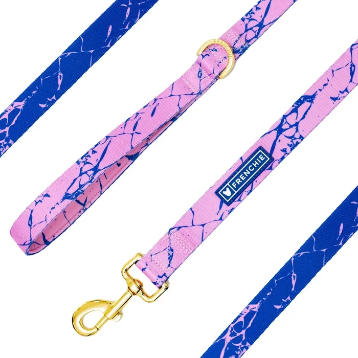 Frenchie Comfort Leash – Pink Marble