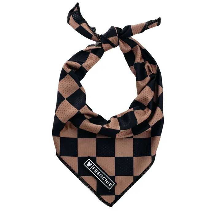 Frenchie Cooling Bandana – Black Checkered