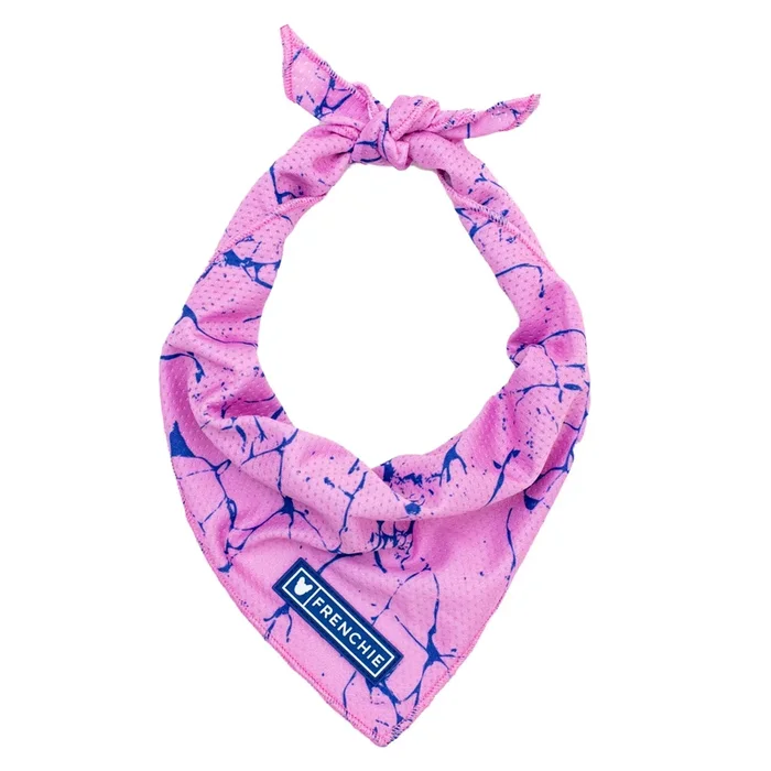 Frenchie Cooling Bandana – Pink Marble