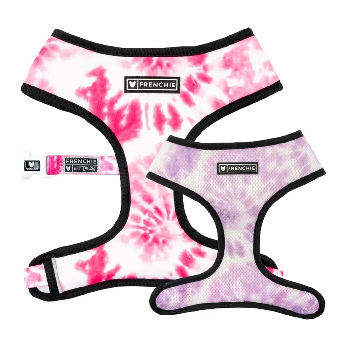 Frenchie Duo Reversible Harness – Pink Tie Dye