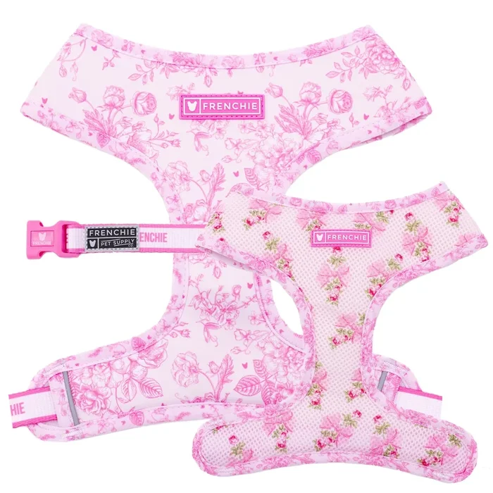 Frenchie Duo Reversible Harness – Toile- Pink