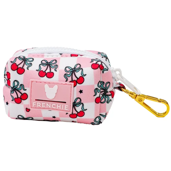 Frenchie Poo Bag Holder – Cherries Red