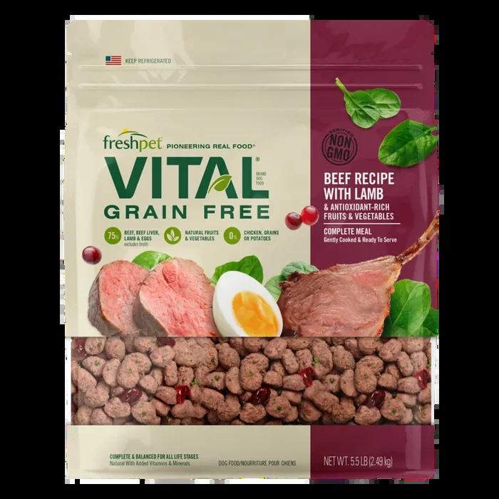 Fresh Pet Vital Grain Free Complete Meal Beef with Lamb Recipe for Dogs