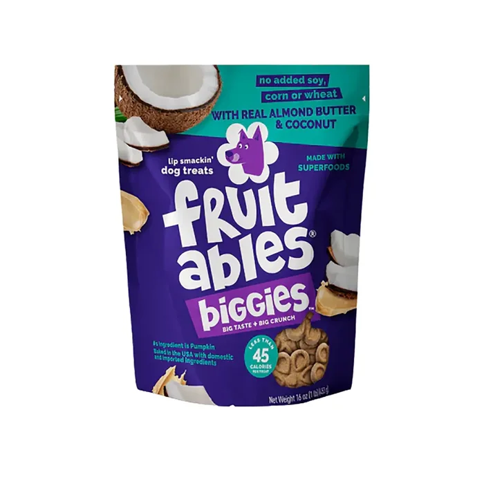 Fruitable Biggies Dog Treat – Almond Butter & Coconut