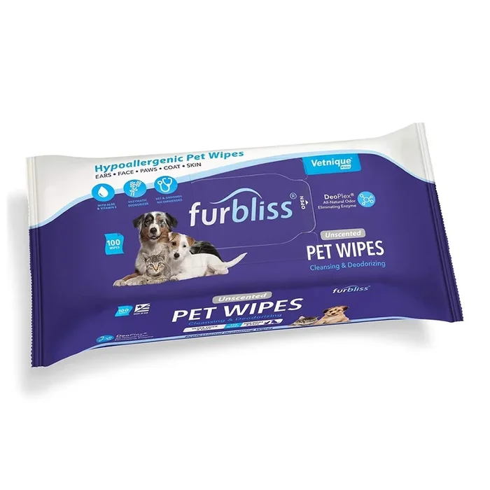 Furbliss Hypoallergenic Grooming Dog and Cat Wipes – Unscented