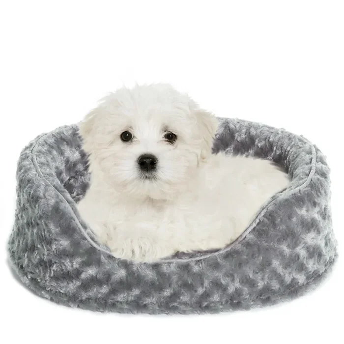 FurHaven Ultra Plush Oval Pet Bed – Gray